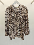 Sahara Zebra Tie-Neck Blouse