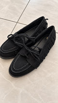 Sienna Fringe Loafers in black